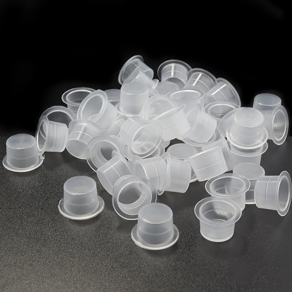 100/1000Pcs Plastic Disposable Tattoo Ink Cup Permanent Makeup Pigment Ink Holder Caps Cups Tattoo Pigment Accessories Supplies