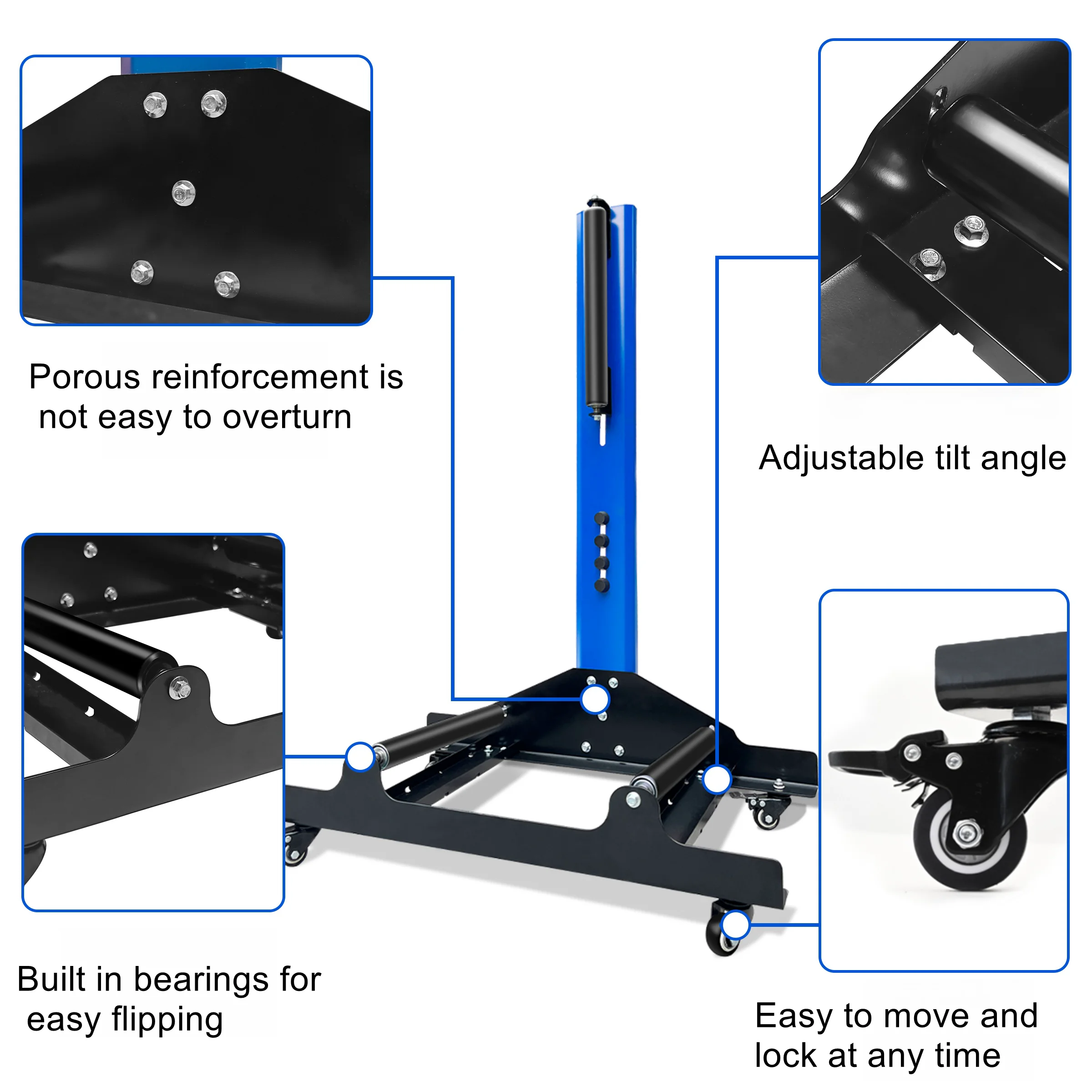 Car Tire Wheel Cleaning Placement Rack Rotating Rolling Car Wash Tool Tire Wheel Cleaning Crystallization Stand