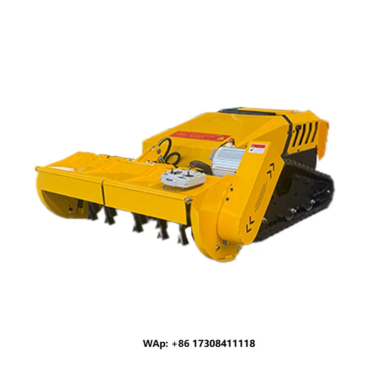 Fast Cutting Smooth Cutting Mini Crawler Automatic Lawn Mower All Terrain Cutting Land Reclamation Mower with Remote Control