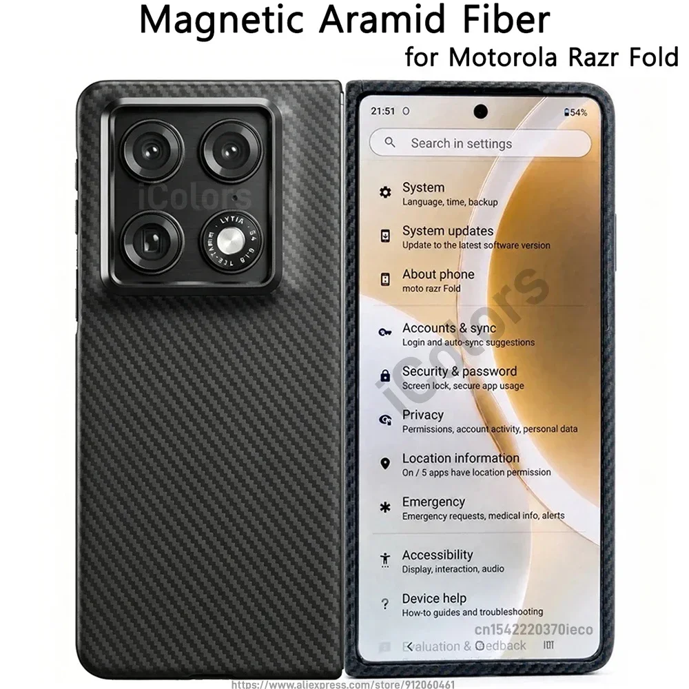 

for Motorola Razr Fold Aramid Carbon Fiber Case Magnetic with MagSafe Ultra thin Lightweight Armor Protective Cover
