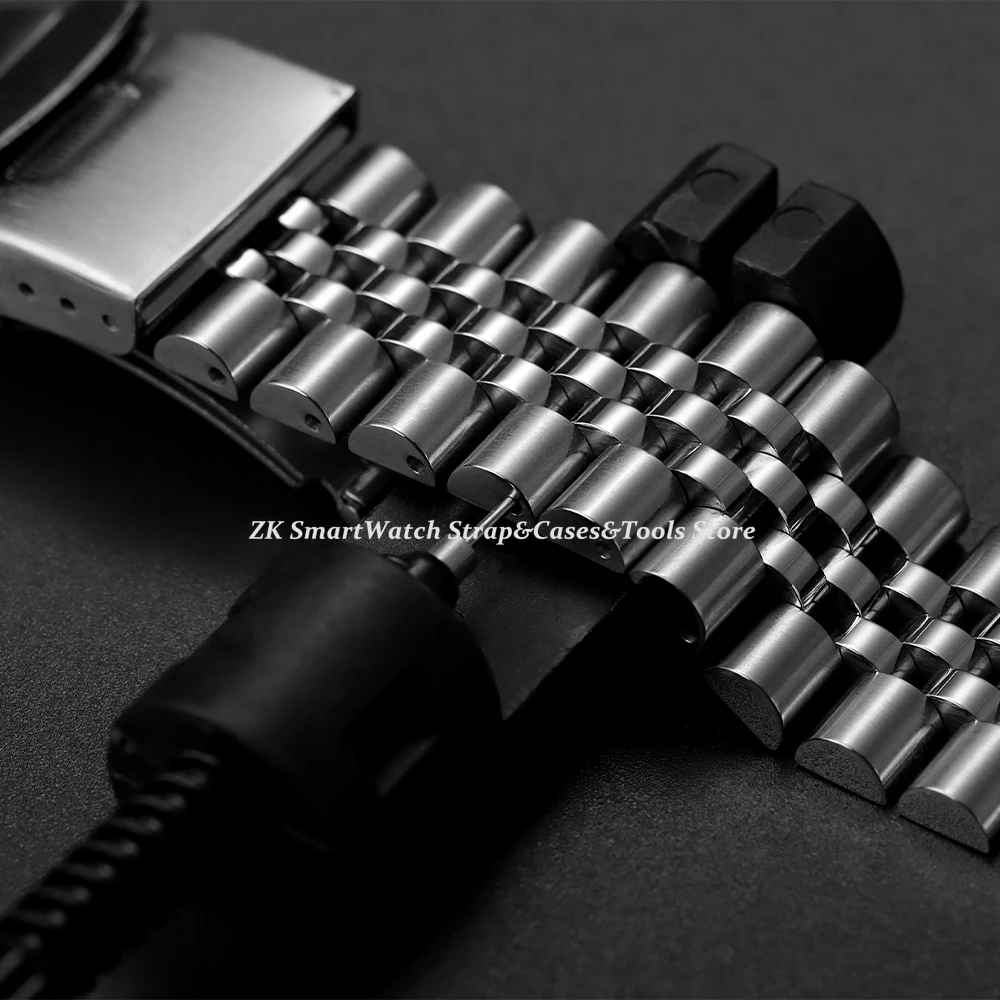 Solid Stainless Steel Watch Bracelet for Jubilee for Seiko SKX007/009 Silver Metal Watch Band 18mm 20mm 22mm Folding Clasp Strap