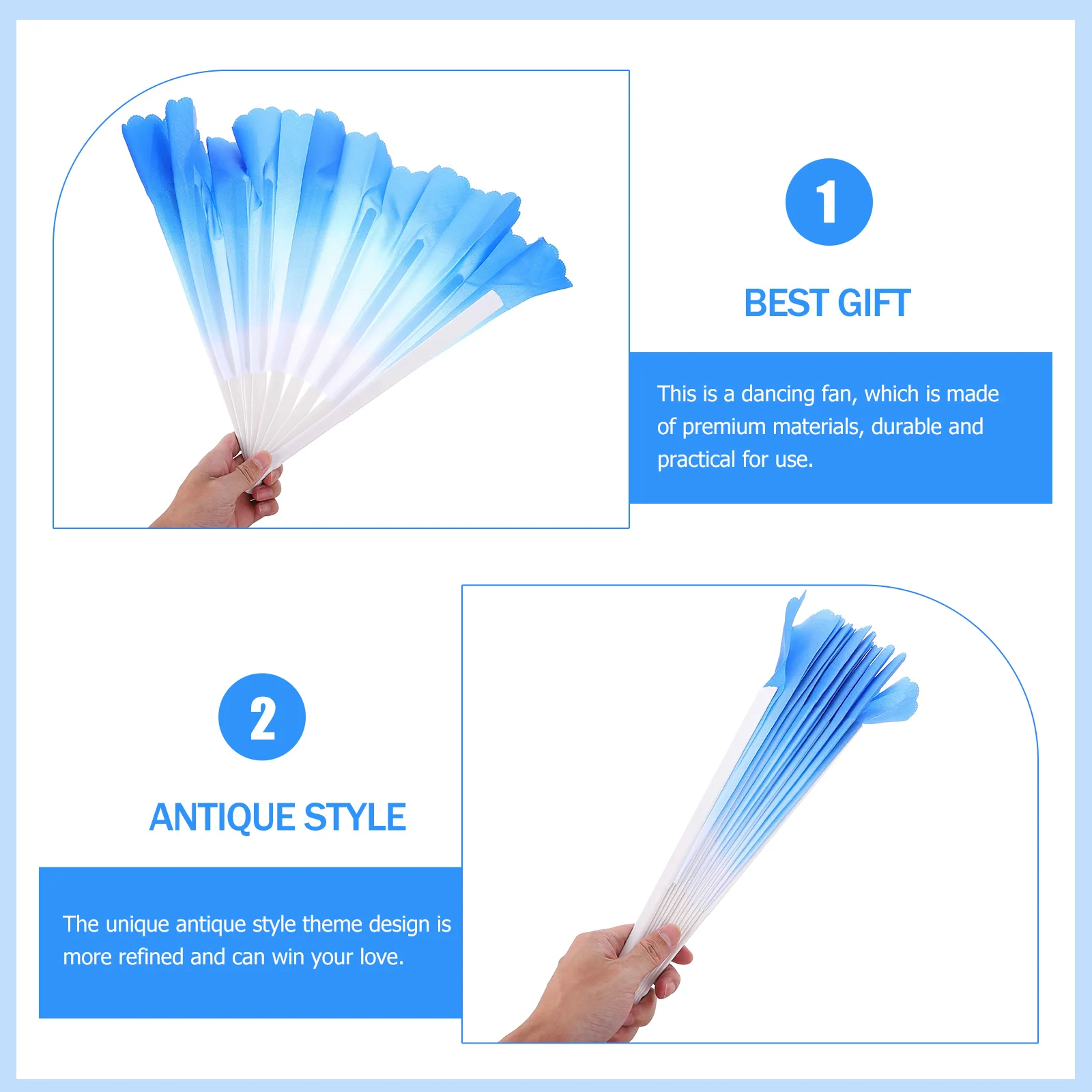 

Martial Arts Hand Decorative Chinese Dance Prop Foldable Vintage Performance Style Metal Rivets Stage