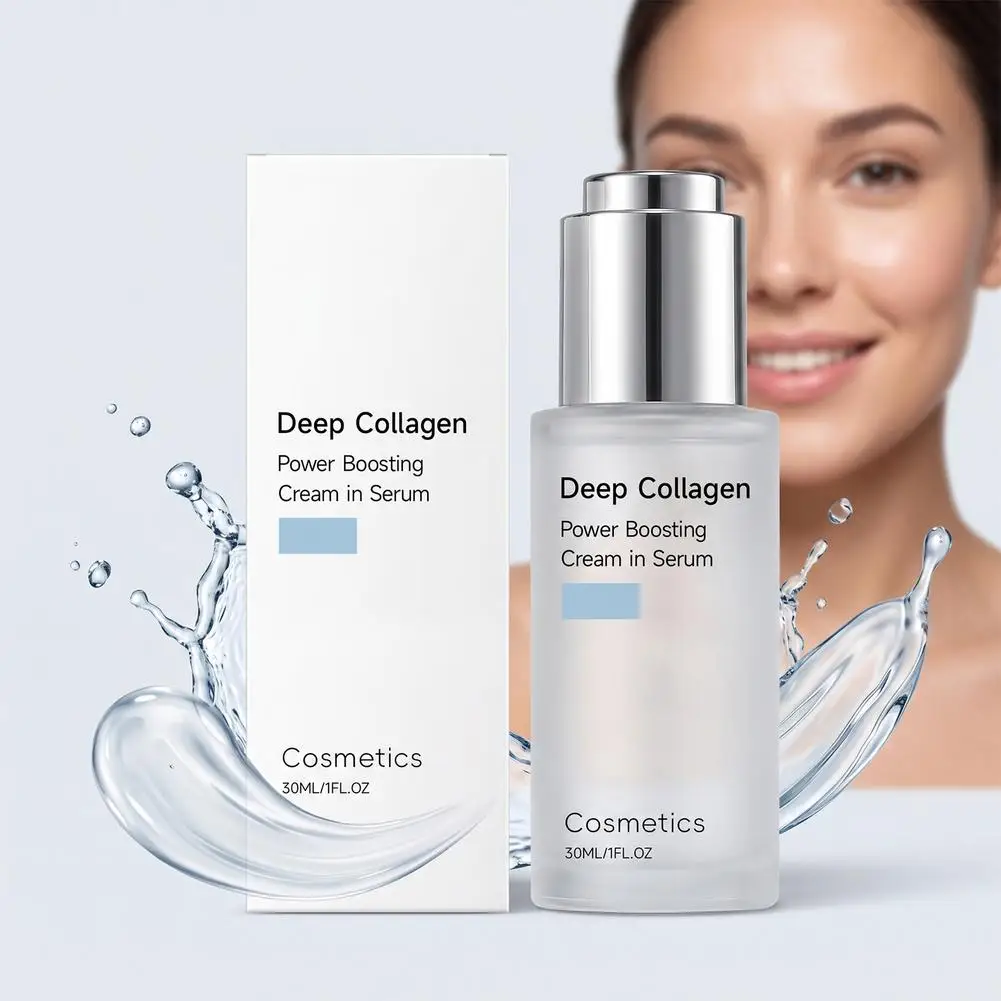 Deep Collagen Power Boosting Cream in Serum Hydrating Moisturizing Tighten Skin Elasticity Enhanced Korean Skincare Serum