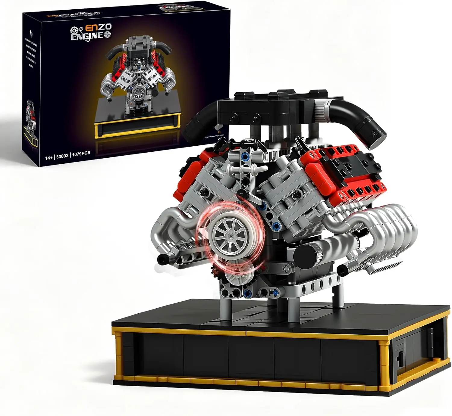 

Сборный конструктор модели двигателя V8 с мотором, 1079 деталей, развивающая игрушка для детей от 14 лет