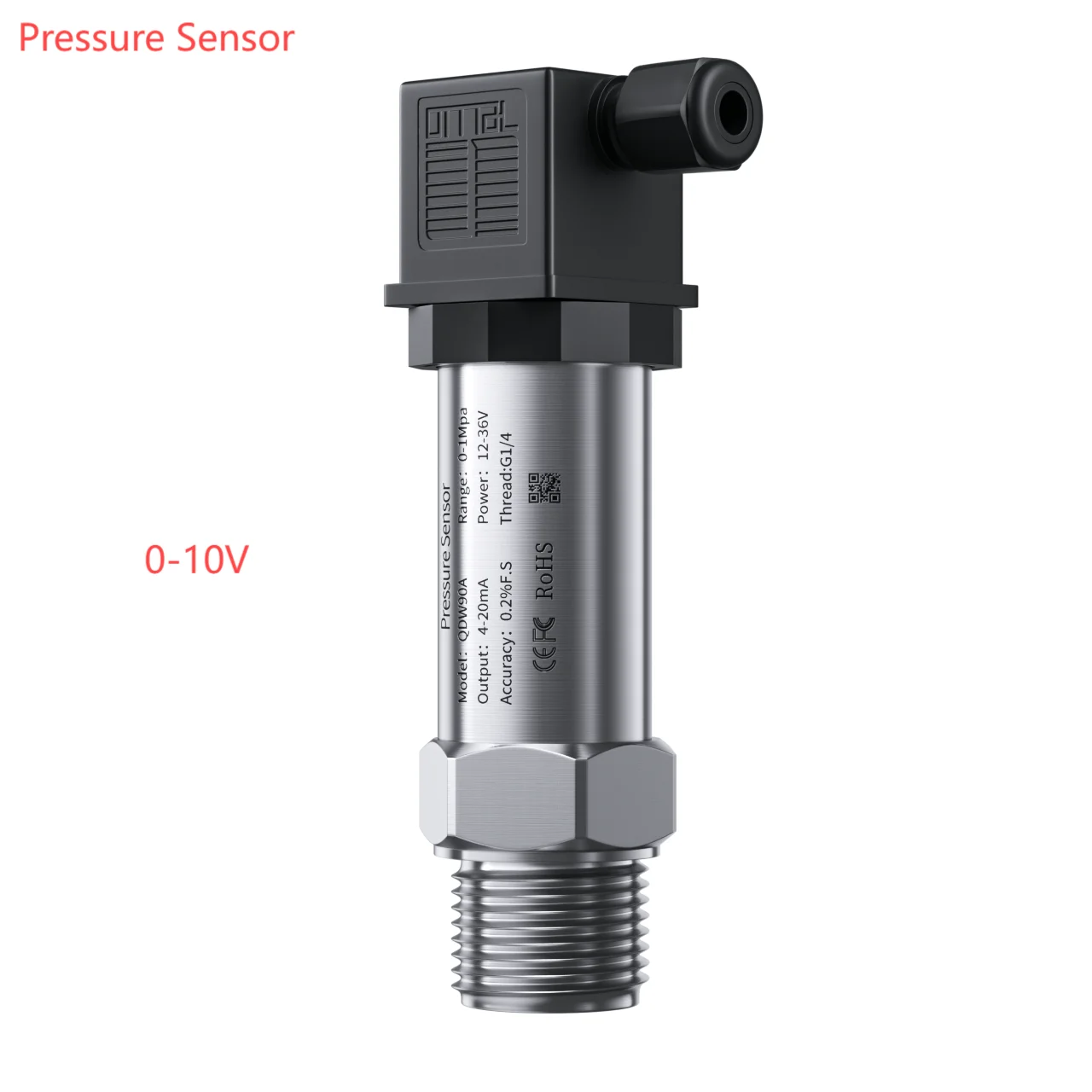 0-10V to 300bar Pressure Sensor Transmitter 24V supply Water Gas Oil Liquid 150psi gauge G1/4 NPT1/2 10bar 16 bar 100 bar