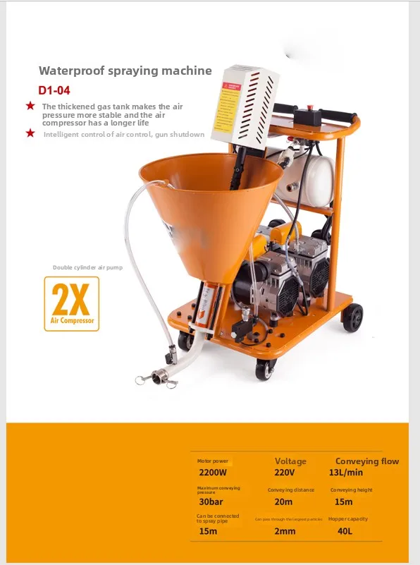 2025 Hot sell 220V High-Pressure Electric Multifunctional Power Spray Gun Waterproof Putty Cement Slurry Paint Grouting Machine