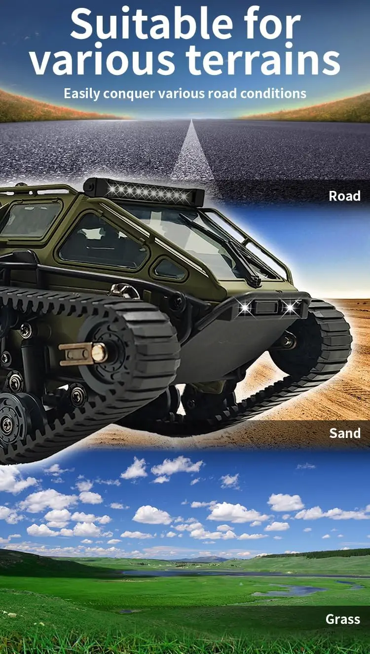 고속 원격 제어 트랙 차량 G2067 비례 스로틀 원격 제어 전지형 차량 유연한 제어 탱크 M