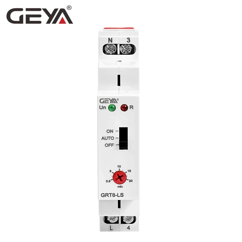Imagem -02 - Geya Din Rail Staircase Temporizador Interruptor Iluminação do Corredor Delay Off Interruptor de Luz de Relé Grt8-ls lm 230vac 16a 0.520mins