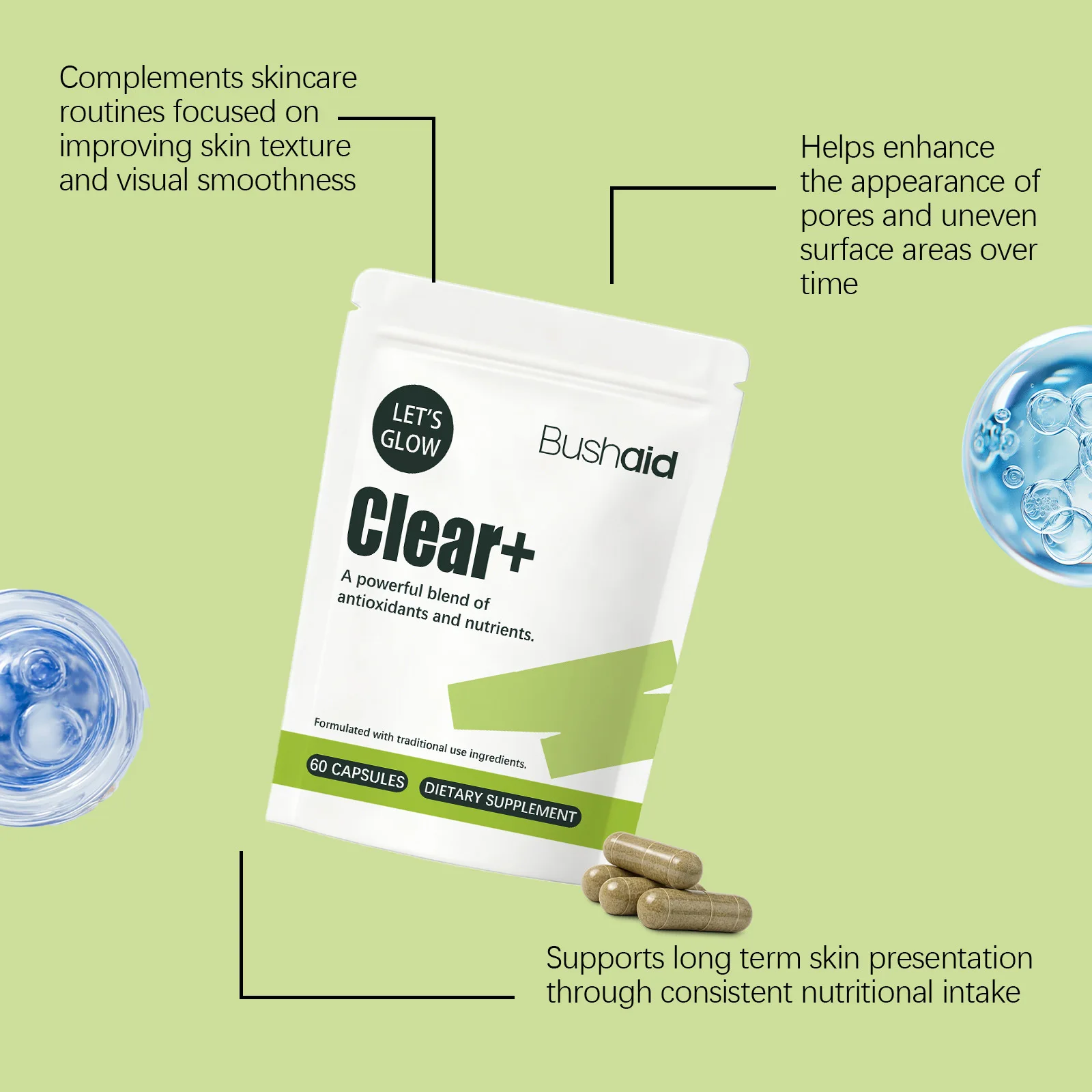 Vitamin Capsules Support Milia Cleansing Improve Skin Texture Smooth Skin Reduce Fat Granules Facial Skin Care Supplement