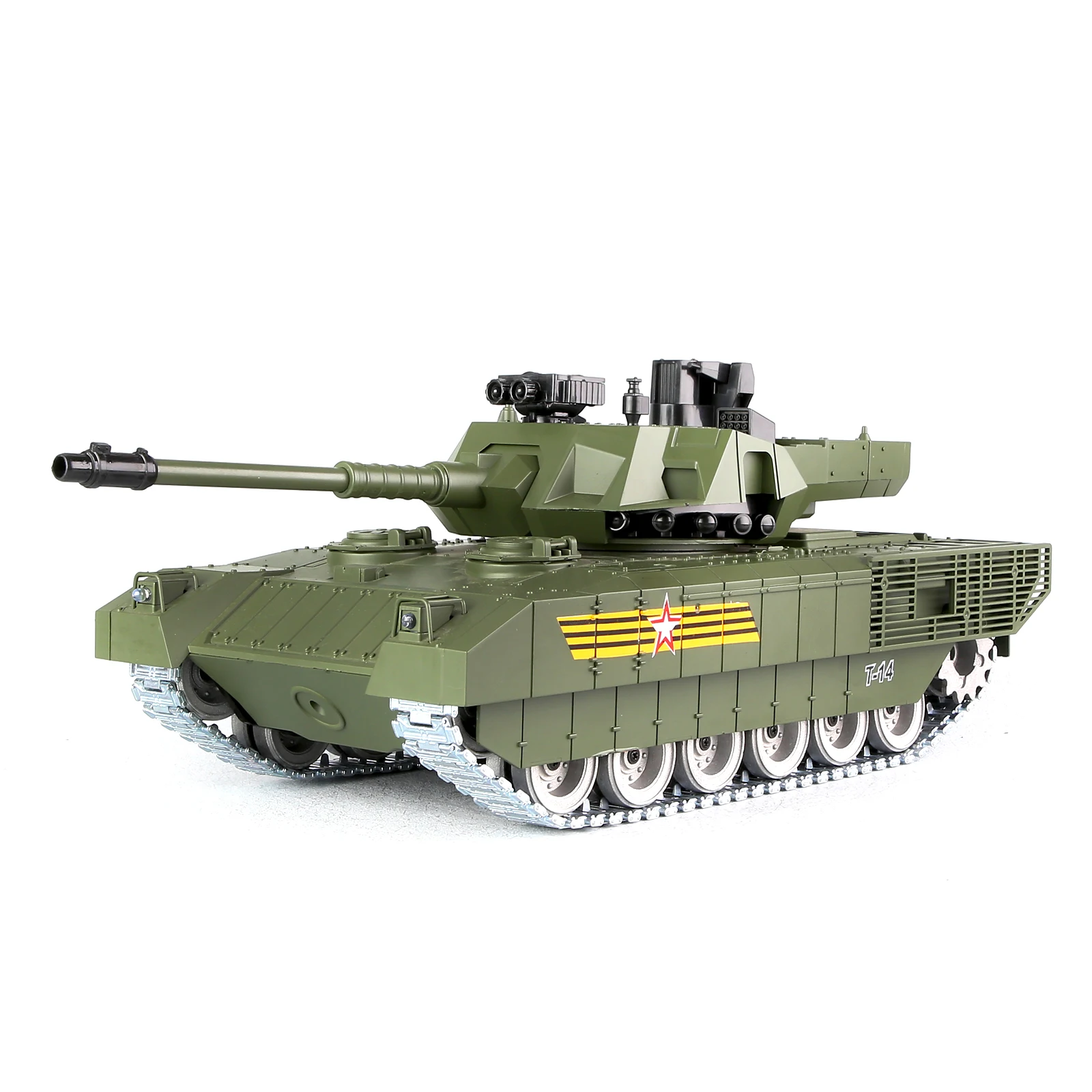 Coolbank RC Battle Tank Set, 1/18 Scale 2.4G Remote Control AMATA t-14 Battle Tank with Sounds Lights Military Toys That Shoots