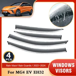 4x Windscreens for MG4 EV EH32 2022 2023 2024 Auto Accessories Deflectors Awing Trim Car Side Window Visors Rain Eyebrow Guards