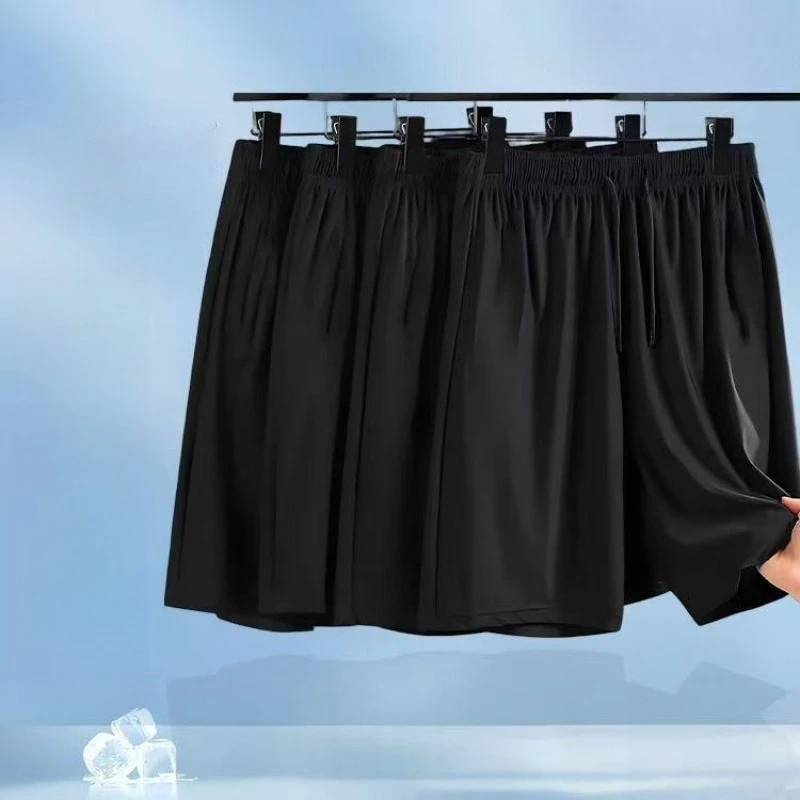 

Shorts for Men High Elastic Ice Silk Running Gym Sport Breathable Casual Pants Ultra-thin Big Size 5xl Baggy Comfortable Shorts