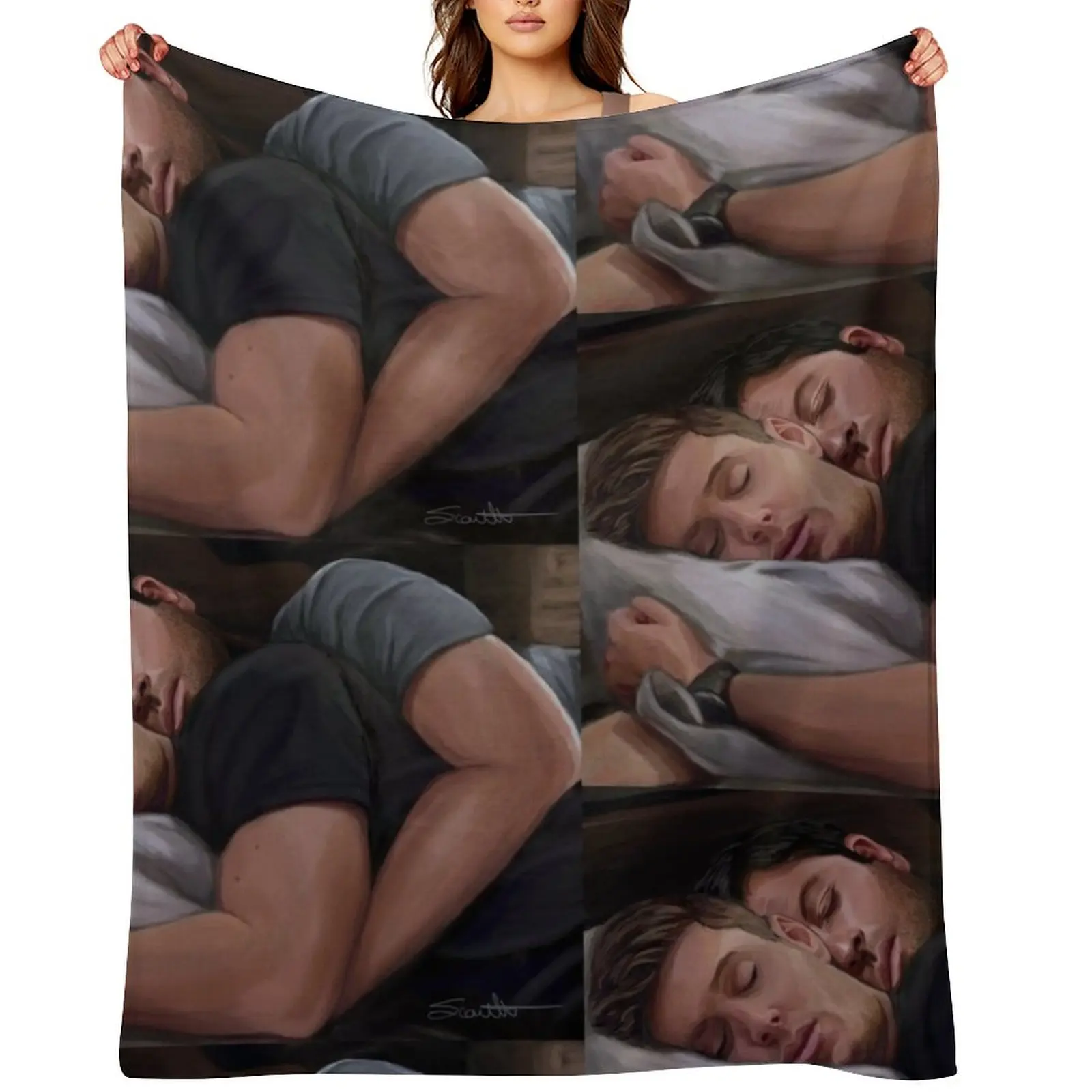 Destiel Cuddles 2 Throw Blanket Travel Camping Multi-Purpose Stuffeds Softest Decorative Beds Blankets