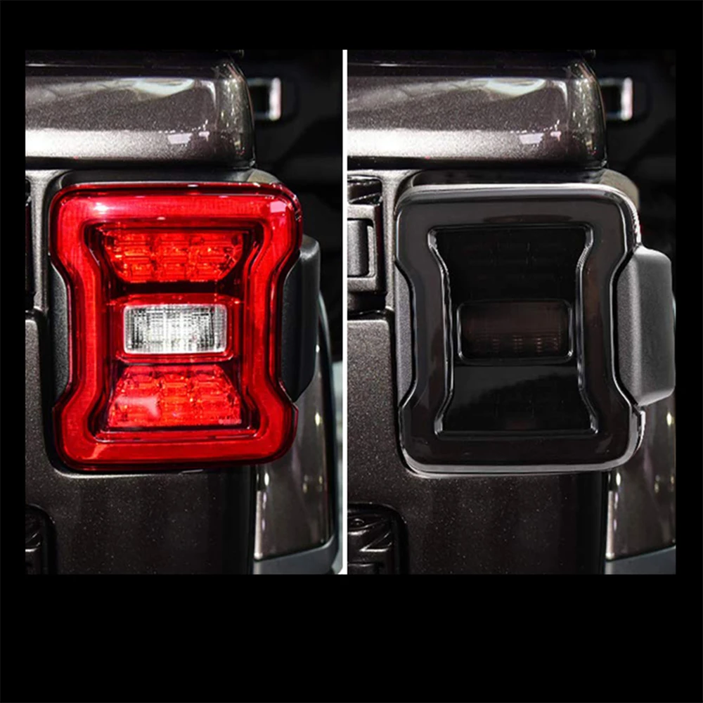 2x LED أضواء خلفية مدخنة ل جيب رانجلر JL 2018-2021 البلاستيك الضوء الخلفي كسر عكس أضواء LED بدوره مصابيح إشارة مقاوم للماء