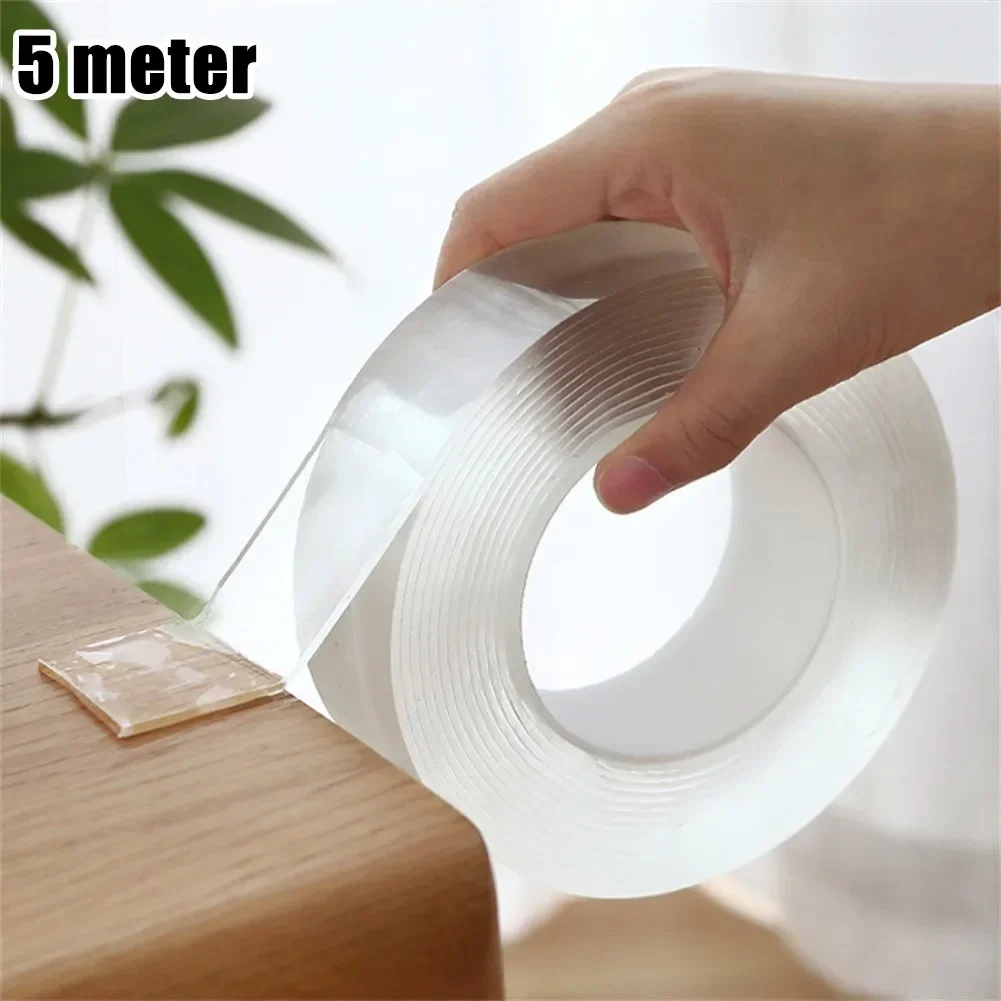 1pc Double Adhesive Strip Transparent No Trace Adhesive Reusable Household Waterproof Mounting Tape