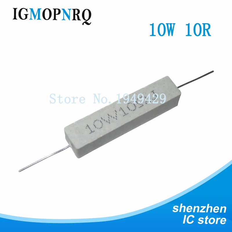 10pcs 5W 10W BPR56 cement resistance 0.1R ~ 10k ohm 0.33R 1R 10R 100R 0.22, 0.33 1 10 100 1K 10K ohm cement resistance igmopnrq