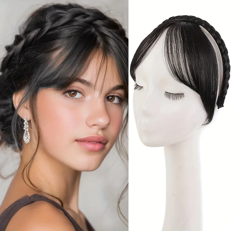 Stilvolles Retro Geflochtenes Perücken-Stirnband für Frauen Multifunktionales Niedliches Haarband Schönheits-Accessoire Geschenk – Detail 6