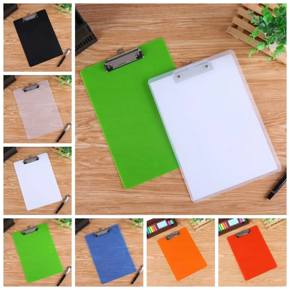 Colorful Clear A4 Clipboard Paper Holder Clip Board Writing Sheet Pad Menu Data File Storage Folder Board Clamp