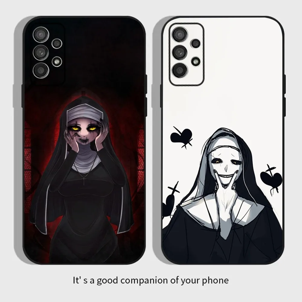 The N-Nun Valak Horror Phone Case For Samsung Galaxy A13,A21s,A22,A31,A32,A52,A53,A71,A80,A91 Soft Black Cover