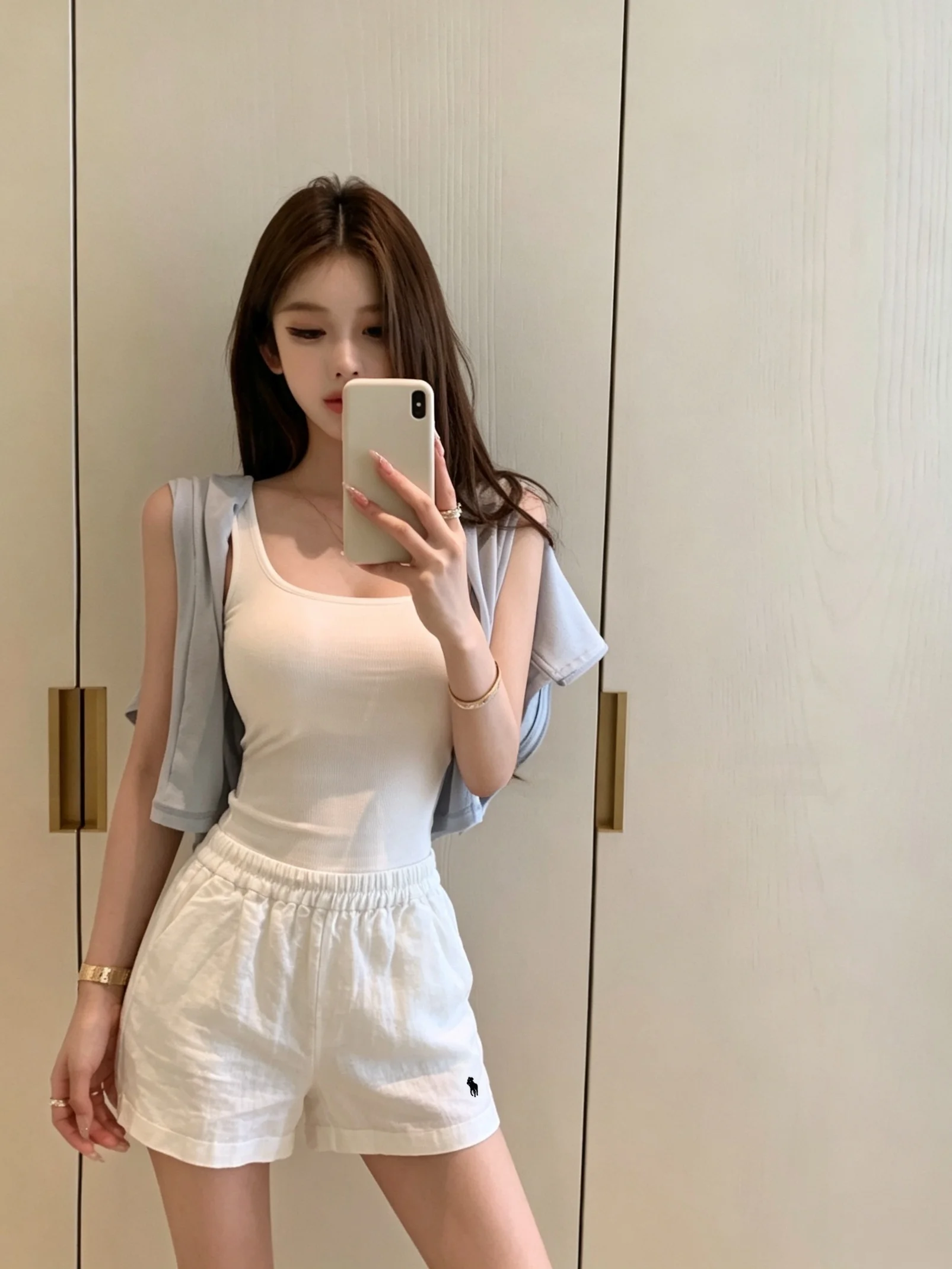 Korean Style Candy Color Embroidery  Linen Shorts Women Summer Thin Loose Straight Five-Point Pants Casual Cotton Blend