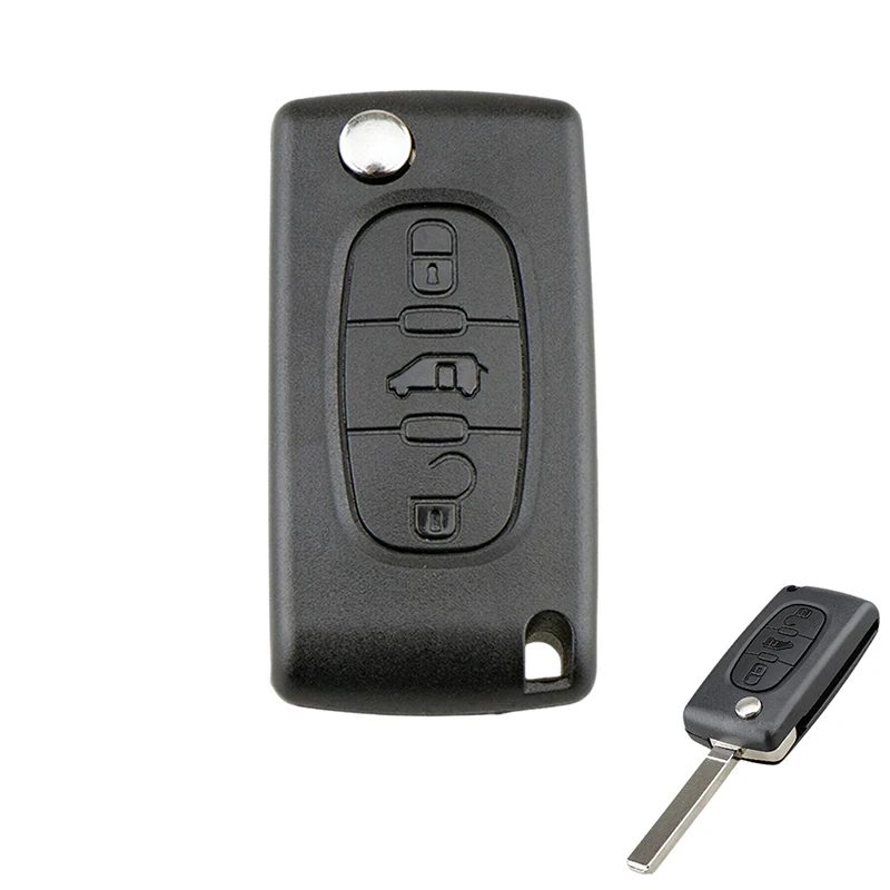 3 Button Remote Key Fob Case Black VA2 CE0536/HU83 CE0523 Fit For Peugeot Expert  Citroen Dispatch Fiat Scudo Toyota ProAce