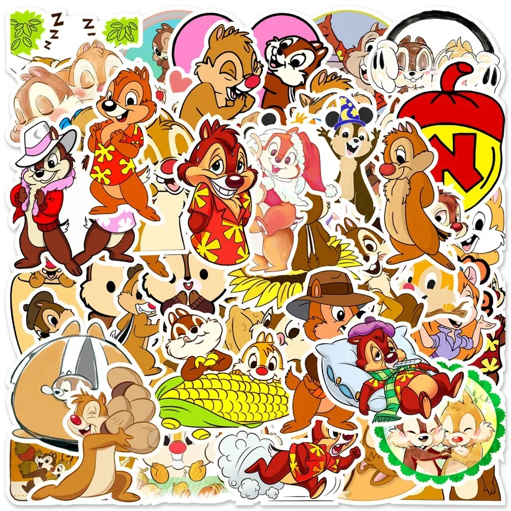 50PCS Adesivos de Graffiti Disney Chip e Dale, Adesivos Exquisitos para Computador, Notebook, Material de Escritório, DIY, Brinquedos e Secretos