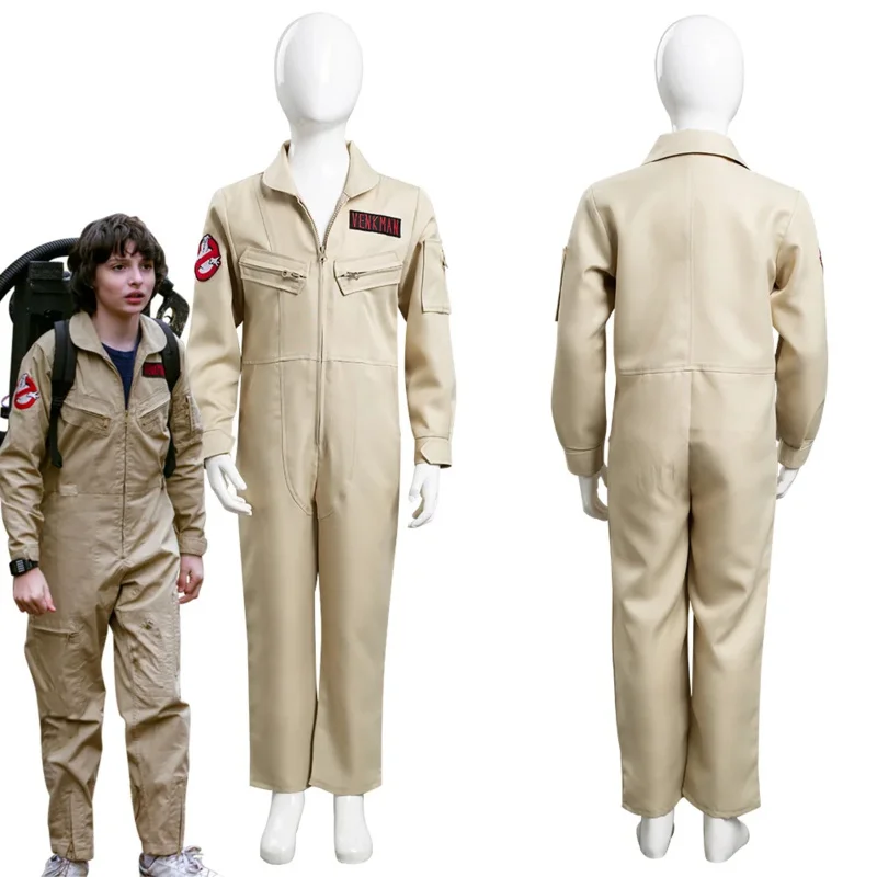 Crianças ghostbusters cosplay traje macacão roupas halloween carnaval terno