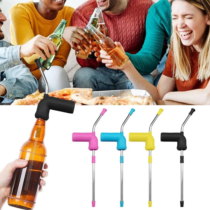 

2026 New Beer Snorkel Straw Beer Bong Funnel Slammer Double Snorkel Drinking Beer Bar Tools Festivals Party Dispenser