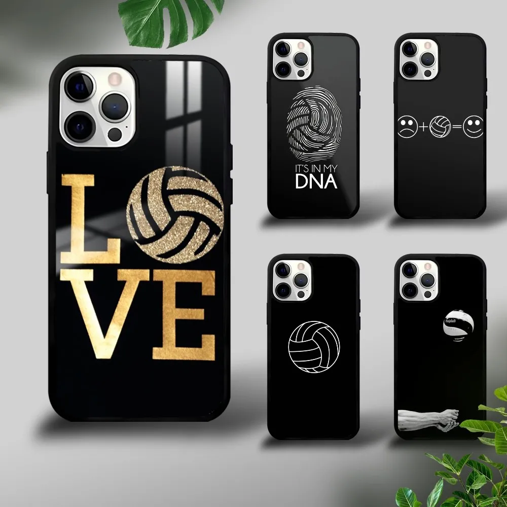 Volleyball Painted Phone Case For iPhone 15 14 13 12 11 Pro Xs Max Mini XR X 7 8 Plus Shockproof Luxury Mirror Hard Funda