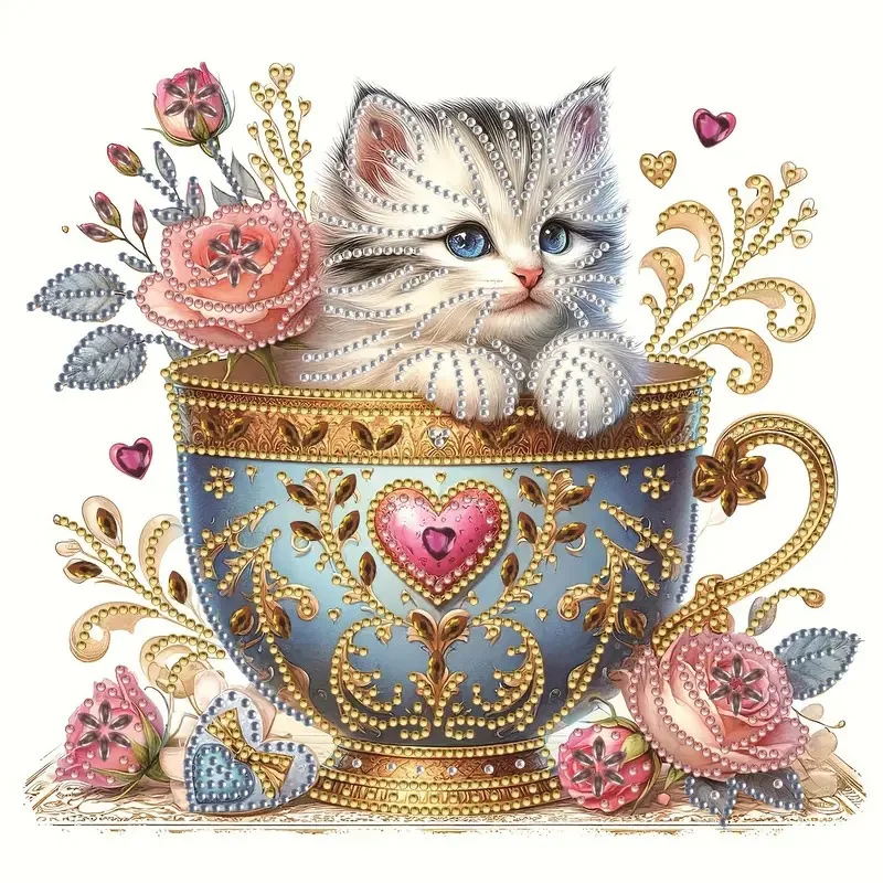DIY Diamond Painting Special Shaped Drill 5D Cat Animal Crystal Dot Art Craft Decor Handicraft Toy Frameless view 3