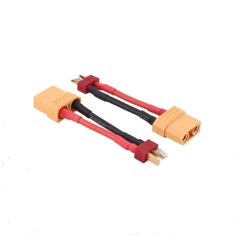 2pcs Male Female XT90 to Deans T Plug EC3 XT60 MPX Plug Connector Adapter with 12awg 4cm Silicone Wire Cable For RC Battery ESC