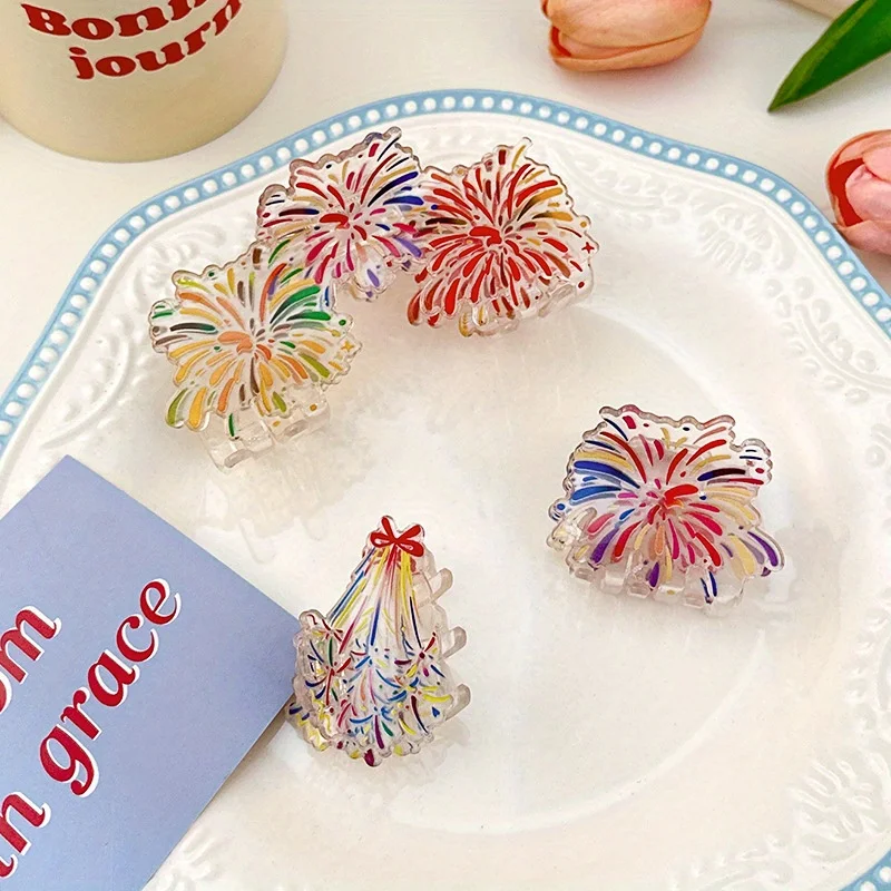 

Iridescent Firework Claw Clip – Y2K Acrylic Hair Clip for Women, Party Hair Accessory for Halloween & Christmas Gift