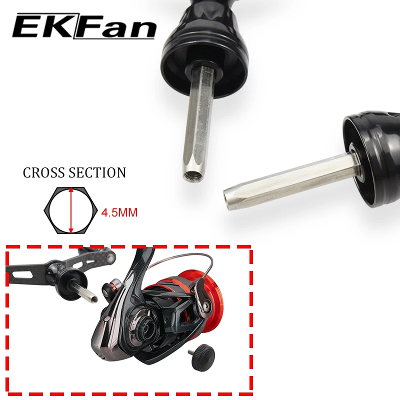 EKfan 105mm Kohlefaser-Griff für Dai Hexagon Schaftverschluss-Spinnrolle mit doppeltem Aluminiumlegierungs-Knopf für Angelrollen – Detail 5