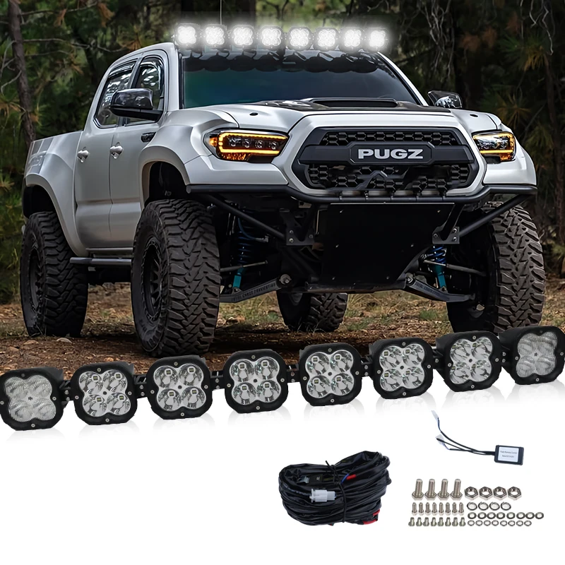 Super Bright IP68 5000LM Spliced Auxiliary Amber Fog Linkable Headlight Modular Light Can Am X3 Maverick Led Working Light Bar