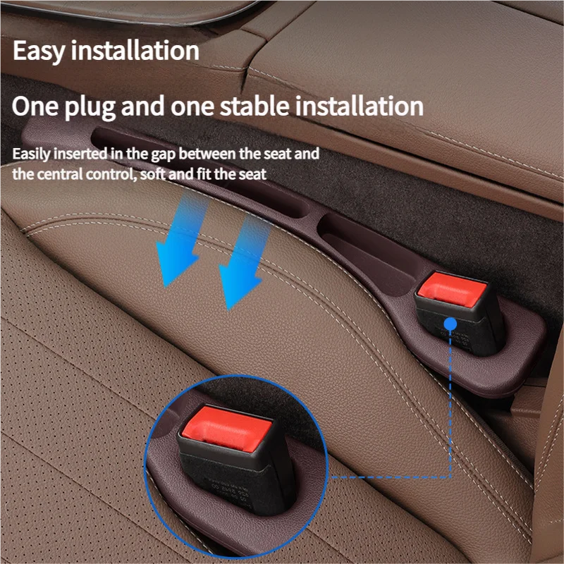 Organizador de relleno de espacio de asiento de coche, resistente al agua, con 2 ranuras, tira de enchufe, almacenamiento de espacio de asiento a prueba de fugas, accesorios de Interior de coche, 2 uds.