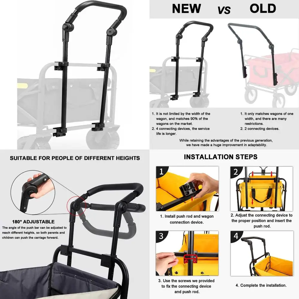 รถเข็นพับได้แบบมีที่จับดึงและอะไหล่สำรอง