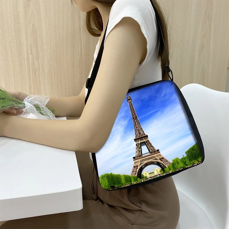 Eiffel Tower/St. Peter\'s Basilica/Saint Vasily Cathedral Women Shoulder Bags Handbag Canvas Underarm Crossbody Bags Gift