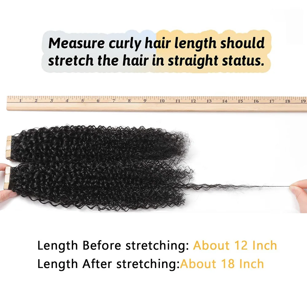 وصلات شعر بشري مجعد كينكي للنساء ذوات البشرة السمراء ، شعر برازيلي بكر ، كميات غير مرئية ، لون طبيعي ، إنز ، 20 ، لكل عبوة