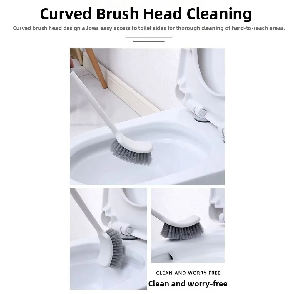 

New Long Handle Toilet Brush Soft Hair No Dead Corners Corner Gap Brush Wall-mounted Toilet Cleaning Brush Bathroom Accessories