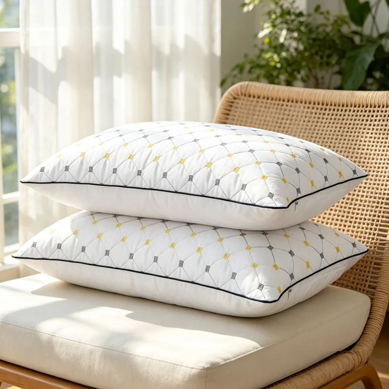 Soft Fluffy Comfortable Non Deformable Antibacterial Skin Friendly Cotton Washable Hotel Bedroom Dormitory Single Pillow