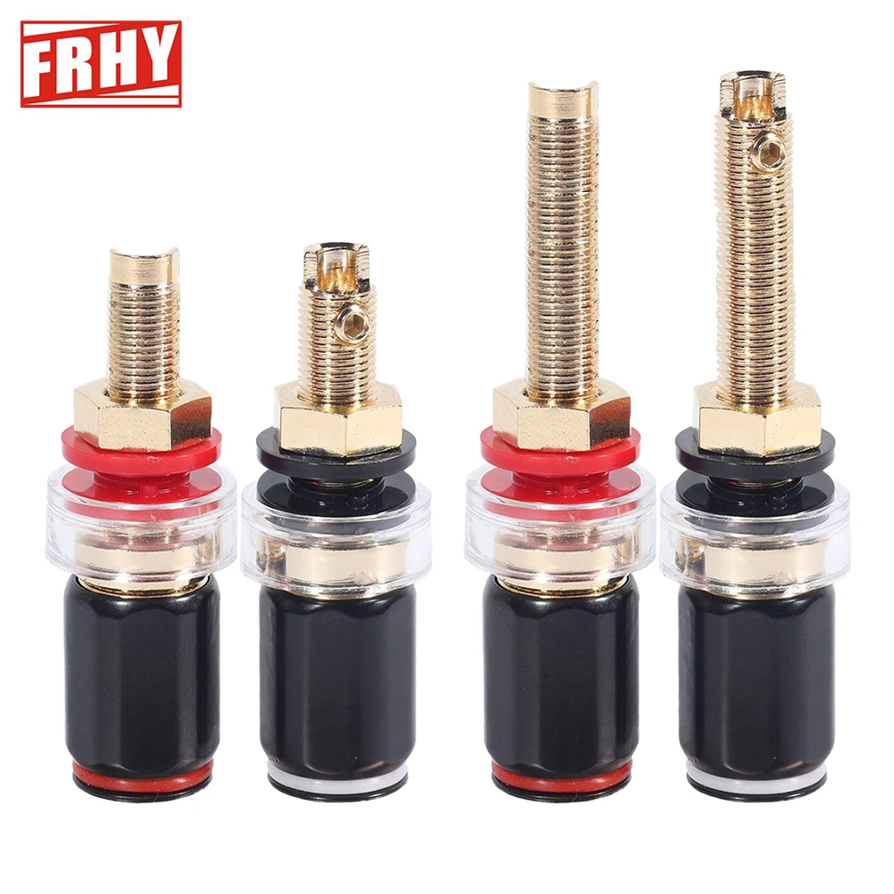 2 PCS HiFi Speaker Terminal Binding Posts Gold-Plated Pure Copper Amplifier Connectors - Female Banana Plug Replacement