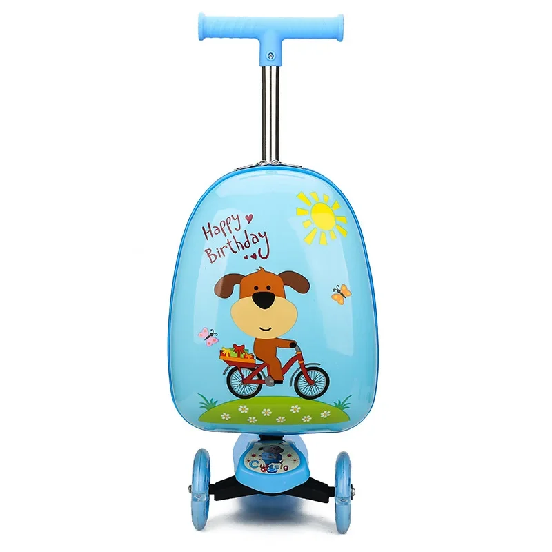 New cute skateboard suit scooter children's trolley luggage box 16 