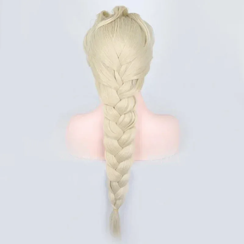 Elsa Cosplay Wig Queen Princess Long Braid Heat Resistant Synthetic Hair Adult Women Halloween Party Anime Cosplay Wigs