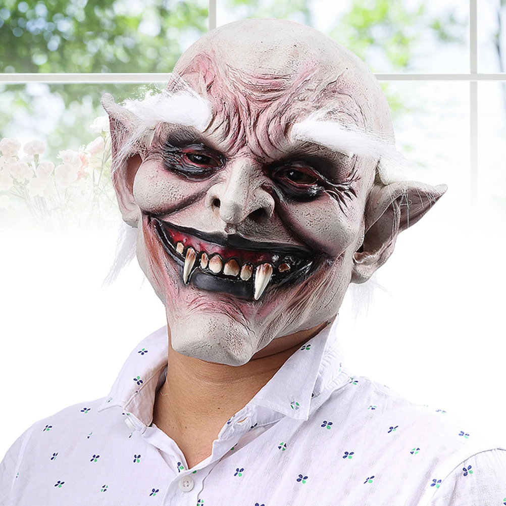 Maschera fantasma horror di Halloween Costume unico in lattice Accessorio per la bellezza del viso per feste Comodo avviso di allergia per adulti