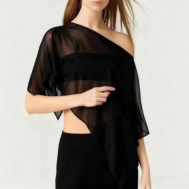 Sexy Sheer Chiffon Evening Dresses for Women Long Elegant Formal Party Gown