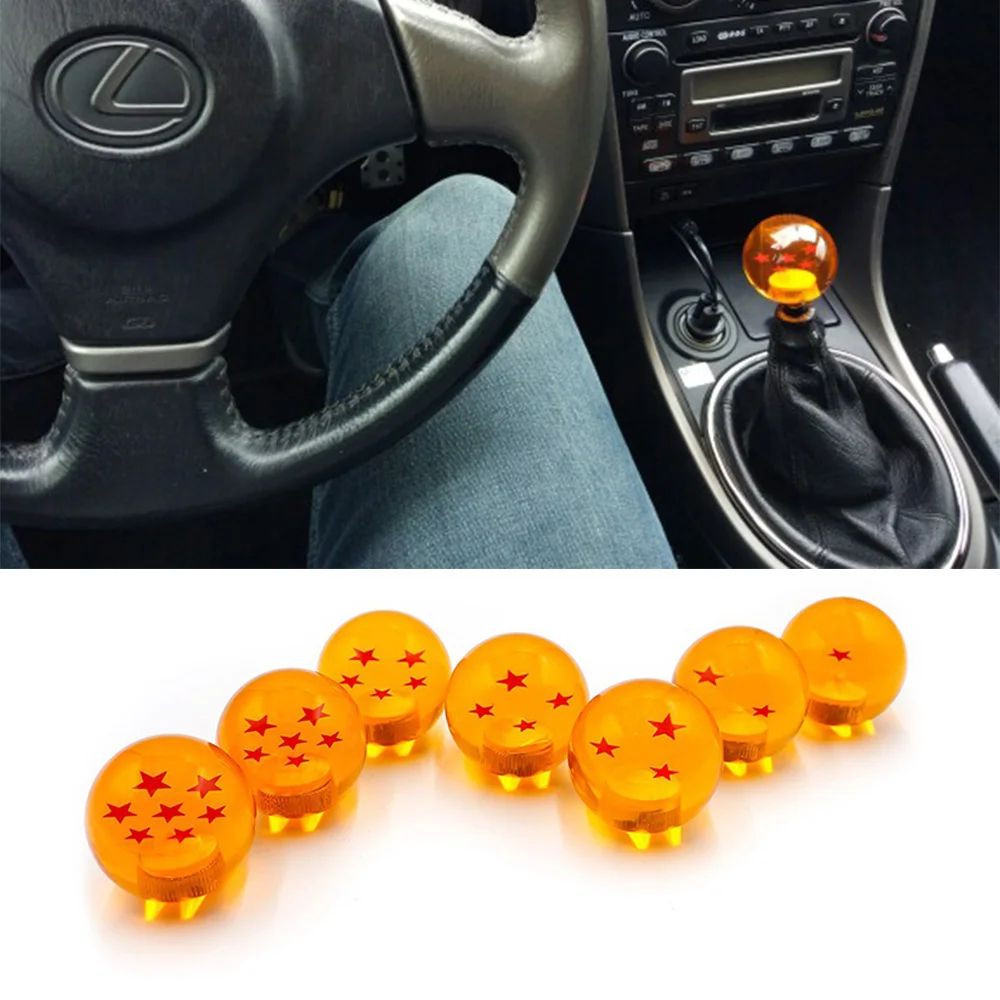 Universal Auto Shift Knob RARE Star Ball Z Orange BALL Car Gear SHIFT KNOB Anime Dragon Series 1-7 STARS Shift Lever Head