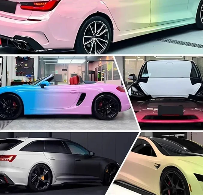 2025 Pet Liner Super Bright Chrome Metallic Paint Protection Soul Red Vinyl Wrap Rolls voor auto