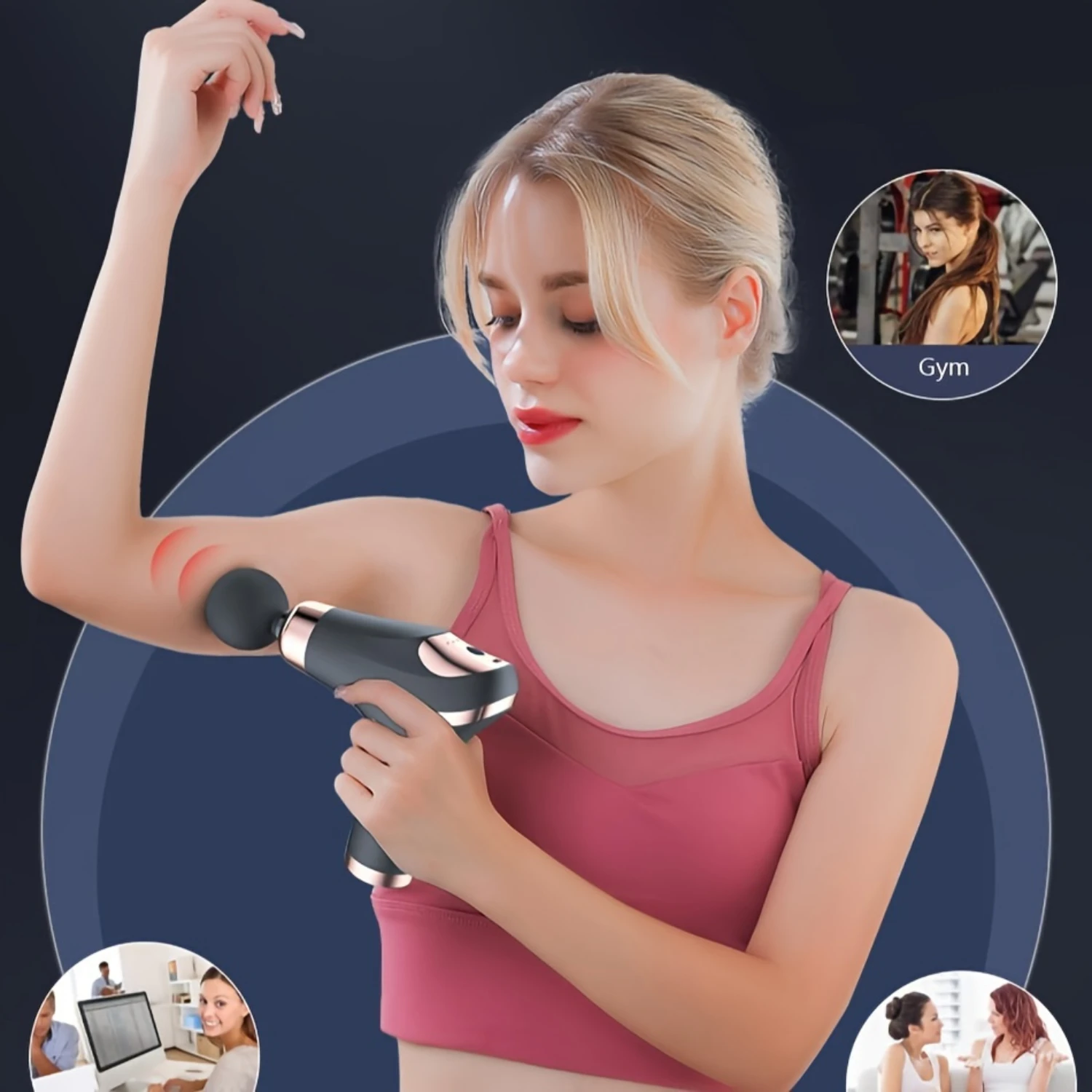 

Massage Gun Deep Tissue, Percussion Muscle Massager with 30 Speeds, Quiet Handheld Massagers for Athletes Shoulder Neck Back Rel