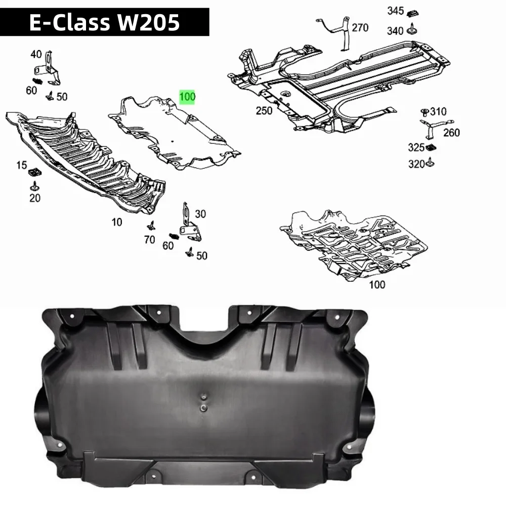 For Mercedes Benz C-Class W205 2015-2022 Engine Bottom Guard: A2055240230