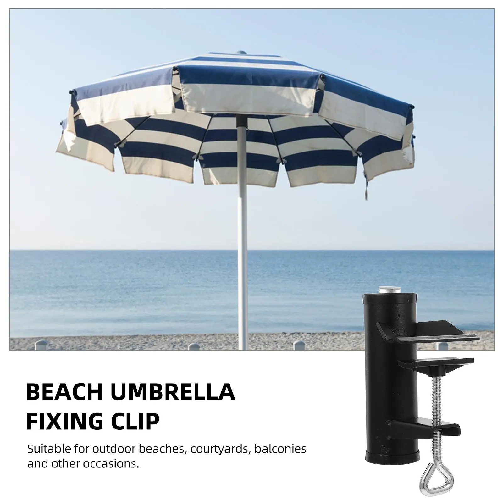 Umbrella Clip Table Clamps Holder Bracket Mount Stable Material Various Sizes Tight Fit Outdoor Patio Courtyard